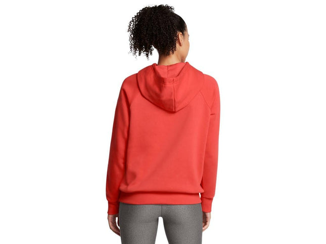 Under Armour - Womens Rival Fleece Hoodie, Color Dark Orange/White (860), Size: Small