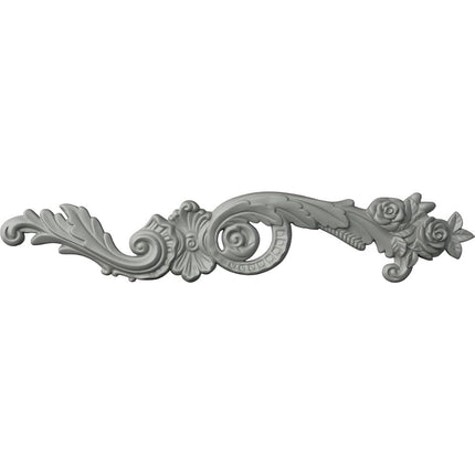 Ekena ONL23X04X00LA-R 23 3/8" W x 4 1/2" H x 3/4" P Lanarkshire Scroll Onlay, Right, Primed