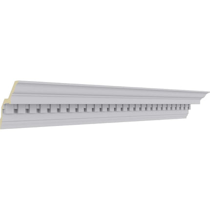 Ekena Millwork MLD05X05X07DE-CASE-2 Dentil Crown Moulding (2-Pack), 5"H x 5"P x 7 1/8"F x 94 1/2"L, Factory Primed