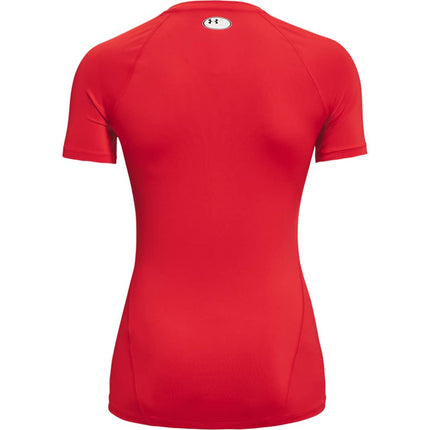 Under Armour Women's HeatGear Compression Short-Sleeve T-Shirt, Red (600)/White, Large