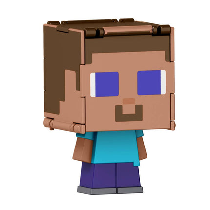 Mattel Minecraft Flippin� Figs Figures with 2-in-1 Fidget Play, 3.75-inch Scale Toy with Large Head & Pixelated Design (Characters May Vary)