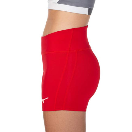 Mizuno Women's Elevated 4" Inseam Volleyball Short, Red, XX-Large