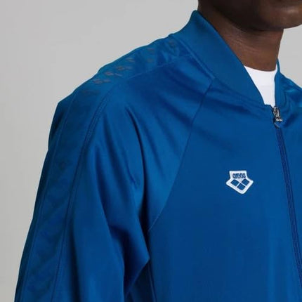Arena Men's Team Relax IV Track Jacket Front Zip Side Pockets Warm-Up Top Lightweight Athletic Retro Cool Bomber Jacket