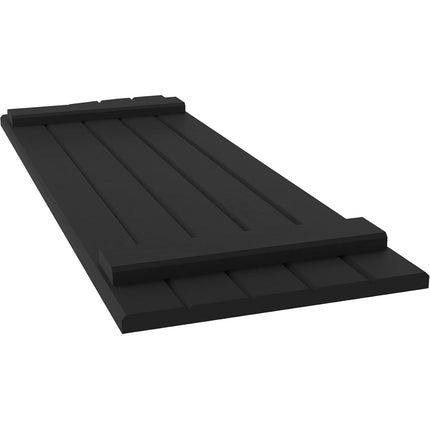 Ekena Millwork ARW101BE518X39BLH Americraft Five 2 Exterior Real Wood Joined Board-n-Batten Shutters w/Elliptical Top (Per Pair), 17 1/2"W x 39"H, Black