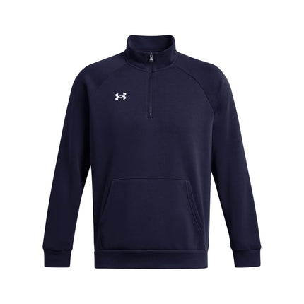 Under Armour Men's Rival Fleece Quarter Zip Sweatshirt, (410) Midnight Navy / / White, L Tall