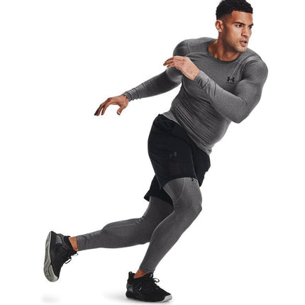 Under Armour Men's HeatGear Leggings, Carbon Heather (090)/Black, XXL Tall