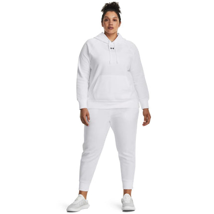 Under Armour Women's Rival Fleece Hoodie, (100) White / / Black, XS