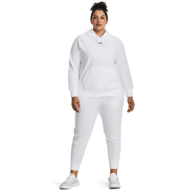 Under Armour Women's Rival Fleece Hoodie, (100) White / / Black, XS