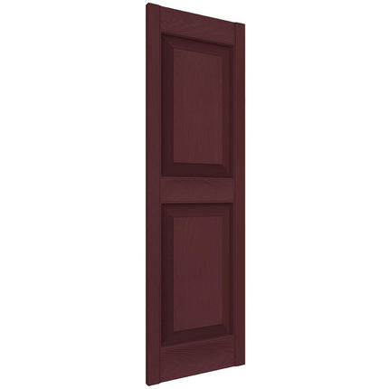 12"W x 43"H Lifetime Vinyl, Standard Two Equal Panels, Raised Panel Shutters, w/Installation Shutter-Lok's & Matching Screws (Per Pair), Bordeaux