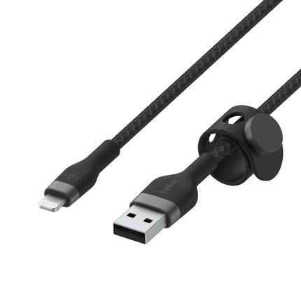 Belkin BoostCharge Pro Flex Braided USB Type A to Lightning Cable (1M/3.3FT), MFi Certified Charging Cable for iPhone 14/14 Plus, 13, 12, Pro, Max, Mini, SE, iPad and More - Black