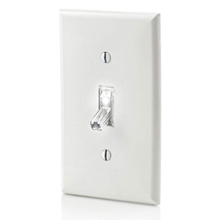 Leviton Toggle LED Illuminated 3-Way Switch, 15 Amp, 120 Volt, L1463-2C, Clear