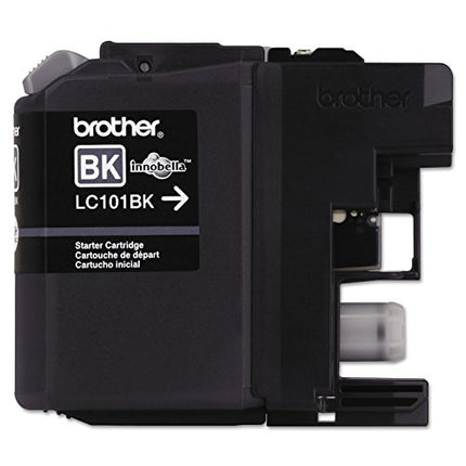 Cartucho de tinta negra original Brother de rendimiento estándar, LC101BK, tinta negra de repuesto, rendimiento de hasta 300 páginas, LC101