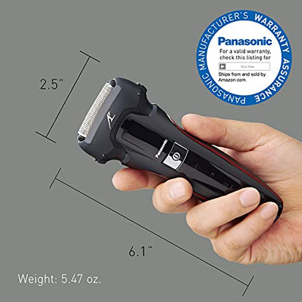 Afeitadora húmeda y seca híbrida Panasonic, recortadora y perfiladora con dos accesorios de recorte ajustables, recortadora de precisión emergente y tecnología de sensor de afeitado – Maquinilla de afeitar inalámbrica para hombres - ES-LL41-K (Negro)
