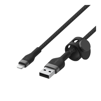Belkin BoostCharge Pro Flex Braided USB Type A to Lightning Cable (3M/10FT), MFi Certified Charging Cable for iPhone 14/14 Plus, 13, 12, Pro, Max, Mini, SE, iPad and More - Black