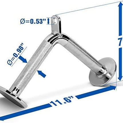 Yes4All Combo Cable Machines Accessories, Double D Row Handle with Tricep Rope, V Bar and Straight Bar, Cable Attachment for Home Gym (Tricep Rope, V Bar, Straight Bar)