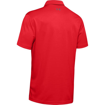 Polo Under Armour Tech para hombre, Rojo/Grafito, Talla Grande