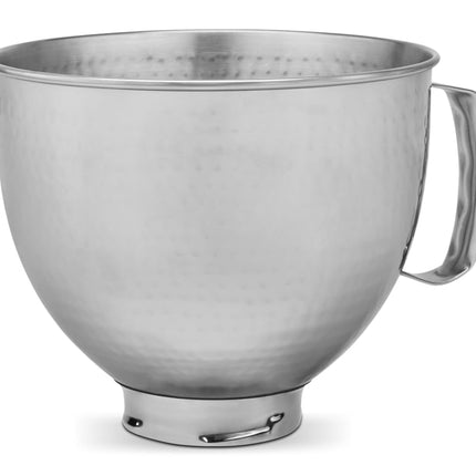 KitchenAid 5 Quart Stainless Steel Bowl for all KitchenAid 4.5-5 Quart Tilt-Head Stand Mixers KSM5SSBHM, Hammered Stainless