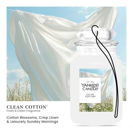 Yankee Candle Désodorisant Voiture en Carton, Coton Frais (Lot de 6)
