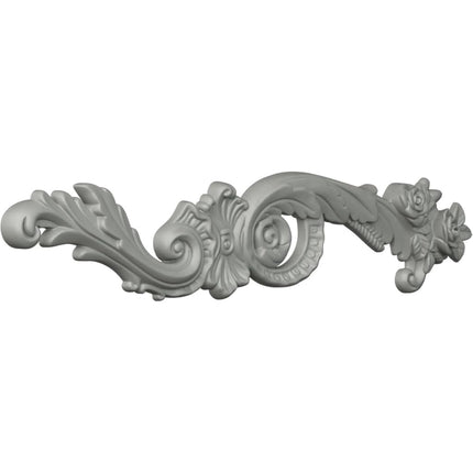 Ekena ONL23X04X00LA-R 23 3/8" W x 4 1/2" H x 3/4" P Lanarkshire Scroll Onlay, Right, Primed