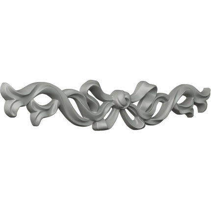 Ekena ONL17X03X01VE 17 1/8" W x 3" H x 7/8" P Versailles Large Ribbon with Bow Center Onlay, Primed