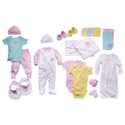 Luvable Friends Unisex Baby Layette Gift Cube - Pink - 0-6 Months