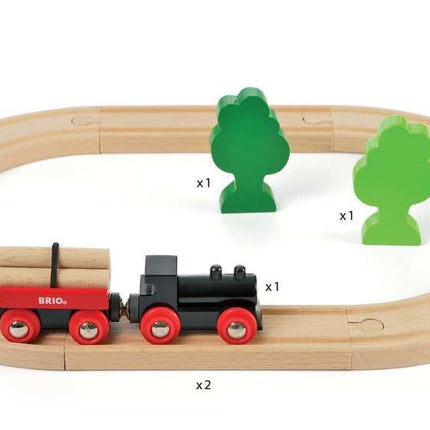 BRIO Classic Little Forest Railway Train Set for Kids Age 2 Years Up - Retro Wooden Toddler Toys