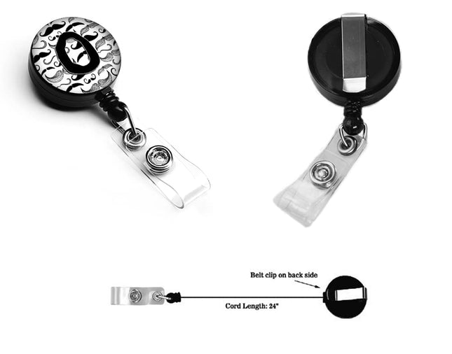 Caroline's Treasures Letter O Moustache Initial Retractable Badge Reel, Multicolor (CJ2009-OBR)