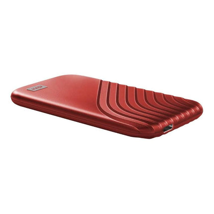 WD 1TB My Passport Portable SSD, External NVMe Solid State Drive, USB-C, up to 1050 MB/s, Works with PC, Xbox and Playstation, 2-meters drop resistance, Red