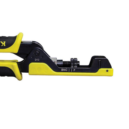 Crimper, Extended Reach Coax Compression Connector for F, BNC, and RCA Connectors, Klein Tools VDV211100