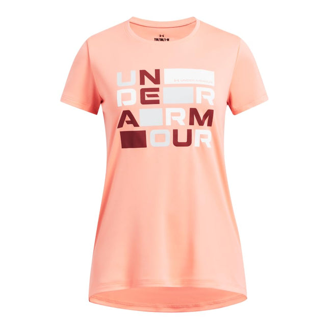 Under Armour girls Tech Block Logo Short Sleeve T 