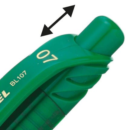 Pentel EnerGel BL107-D Gel Ink Roller Ball Pen with Click Top Stroke, 0.35 mm - Green (Pack of 12)