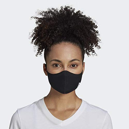 adidas Standard Face Covers 3-Pack, Black, Medium/Large