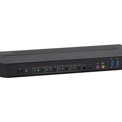 Monoprice Blackbird 4K DisplayPort 1.4 USB 3.0 4x1 KVM Switch, 4K@60Hz, HDR, YCbCr 4:4:4, HDCP 2.2, Share 4 Computers with 1 Keyboard Mouse Monitor Printer Black 142646