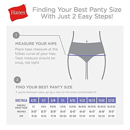 hanes Women's n's Cotton Hi-Cut Underwear, 10-Pack, Assorted-10 Pack, 10