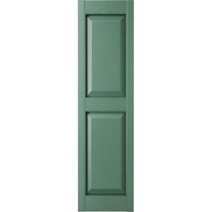 Ekena Millwork Lifetime Vinyl LP2S14X03100FG Standard Two Equal Panel Vinyls, Raised Panel Vinyl Shutters, w/Installation Shutter-Lok's & Matching Screws (Per Pair),14.75"W x 31"H, Forest Green