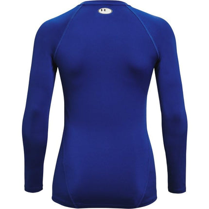 Under Armour Women's HeatGear Compression Long-Sleeve T-Shirt Sweatshirt, Royal (400)/White, XXL