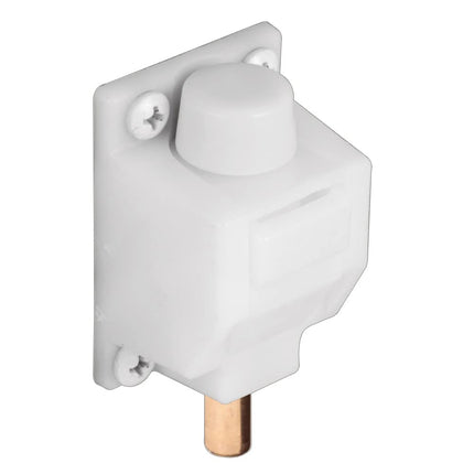 Prime-Line U 9869 Sliding Door Lock, 3/8 in. Reach, Plastic & Steel Components, White, Foot Operated