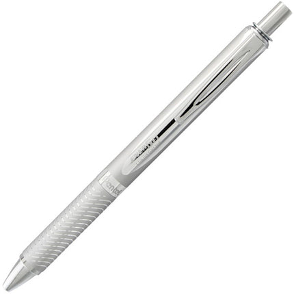 Pentel EnerGel Alloy Retractable Premium Liquid Gel Pen, (0.7mm) Silver Barrel, Black Ink, Pack of 2