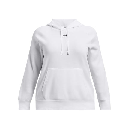 Under Armour Women's Rival Fleece Hoodie, (100) White / / Black, XS