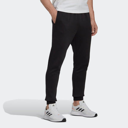 adidas Men's Essentials Tapered Pants, Black/White, Medium/2" Inseam Tall