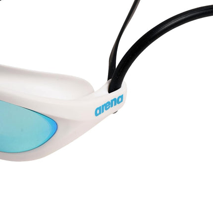 ARENA Gafas de natación unisex 365 para nadadores de fitness, cómodas, antivaho, diseño hermético, lentes de espejo para nadar a crol para hombres y mujeres, azul espejo/blanco/negro