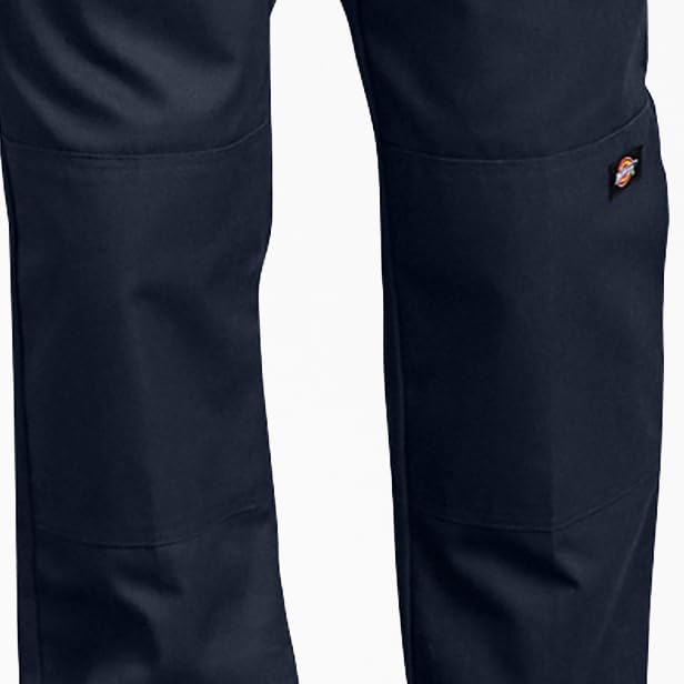 Dickies Mens Flex Regular Fit Double Knee Work Pants, Dark Navy, 32W x 34L