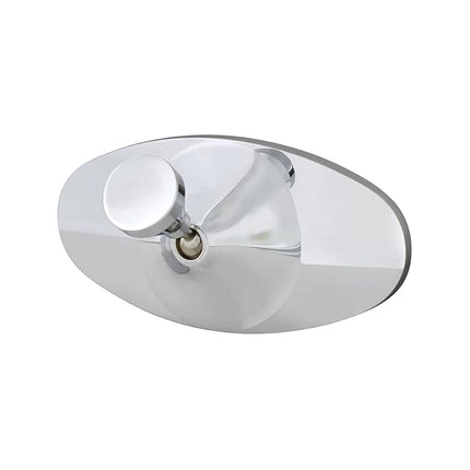 Rétroviseur intérieur ovale United Pacific 70802 en aluminium chromé avec support à coller