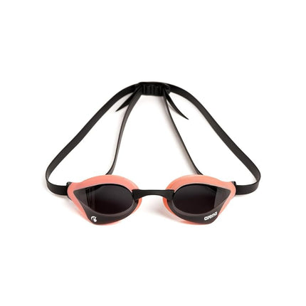 ARENA Unisex Cobra Core Swipe Anti-Fog Racing Swim Goggles for Men and Women Polycarbonate Non-Mirror Lens, Smoke/Coral