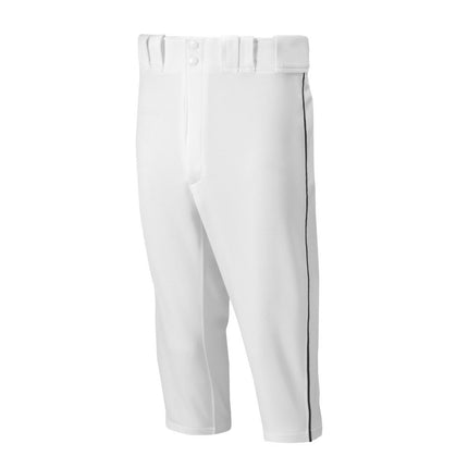 Mizuno Premier Short Piped Pants, White/Black, X-Large