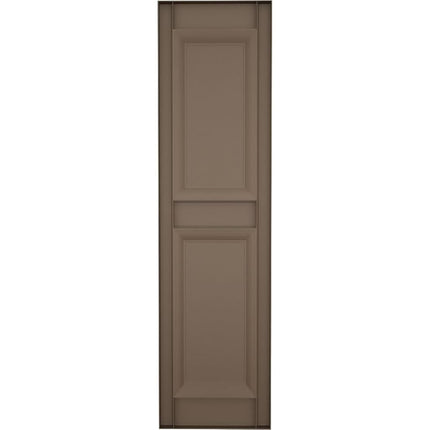 12 in. W x 52 in. H Builders Edge, TailorMade Two Equal Panels, Raised Panel Shutters, Includes Matching Installation Spikes (Per Pair), 471 - Treated Cedar