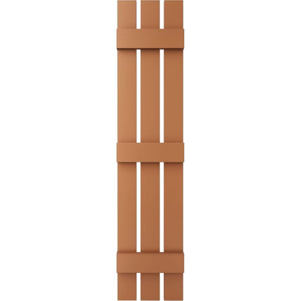 12"W x 59"H Lifetime Vinyl, Standard Three Board Spaced, Board-n-Batten Shutters, w/Installation Shutter-Lok's & Matching Screws (Per Pair), Treated Cedar