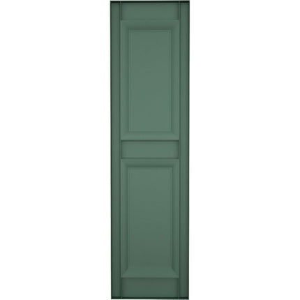 12"W x 43"H Lifetime Vinyl, Standard Two Equal Panels, Raised Panel Shutters, w/Installation Shutter-Lok's & Matching Screws (Per Pair), Forest Green