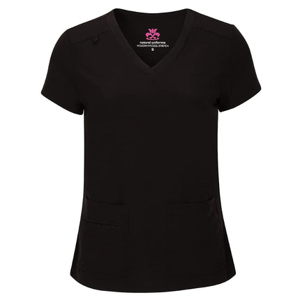 Women's Cool Stretch V-Neck Cargo Top and Pant Set 8400-9400 (Black, Large)