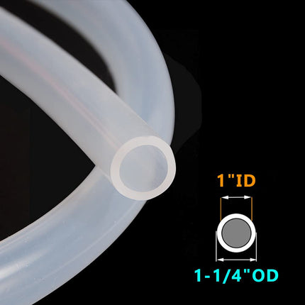 Feelers 1"ID-1-1/4" OD Silicone Tubing Food Grade Pure Silicon Tube High Temp Home Brewing Winemaking Silicone Hose Tubing, 9.84ft Length